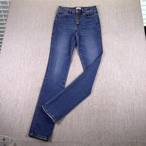 Amalli Talli Jeans Women Sz 27x36 Button Fly Light Wash Straight leg Stretch